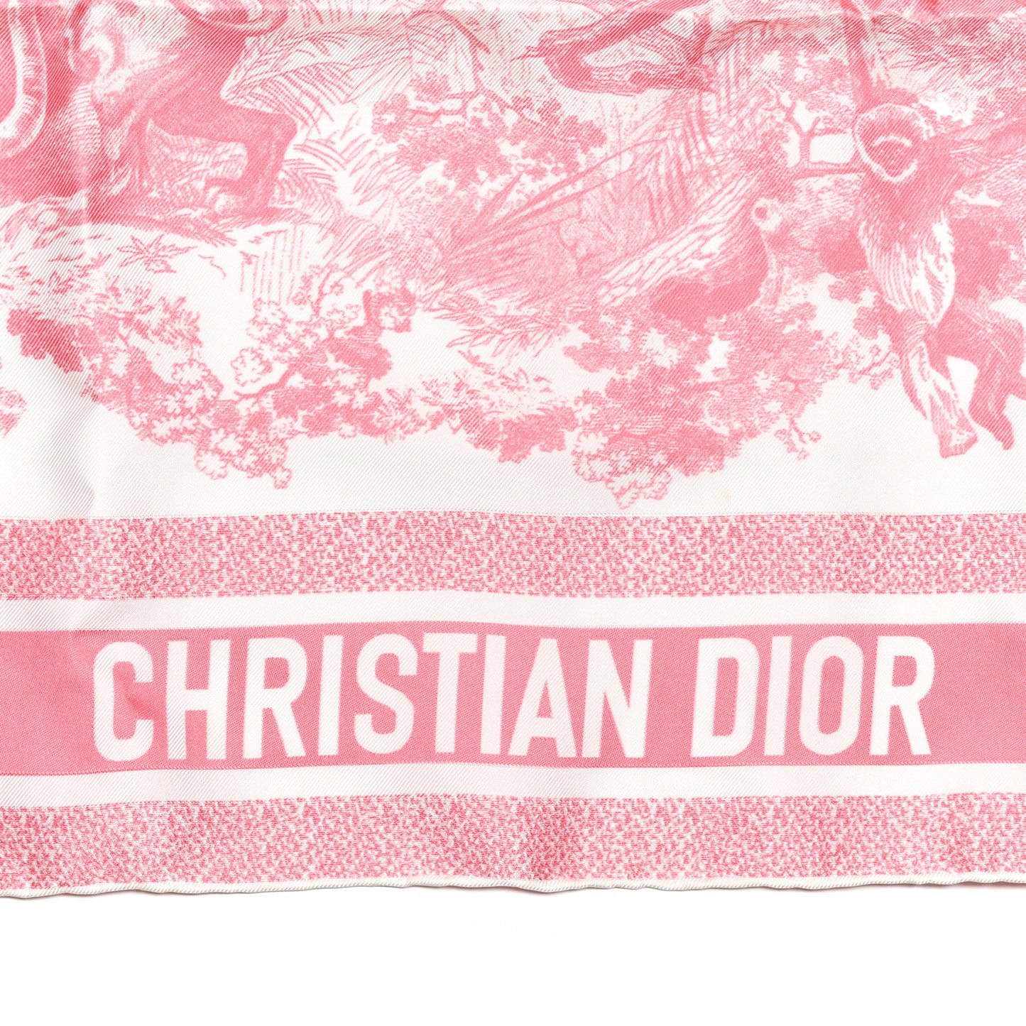 Silk Toile De Jouy Sauvage Square Scarf Peony Pink