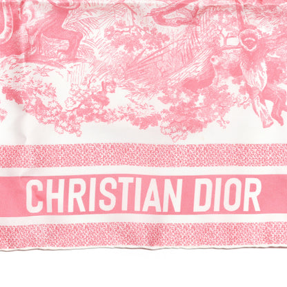 Christian Dior Silk Toile De Jouy Sauvage Square Scarf Peony Pink 2 of 5