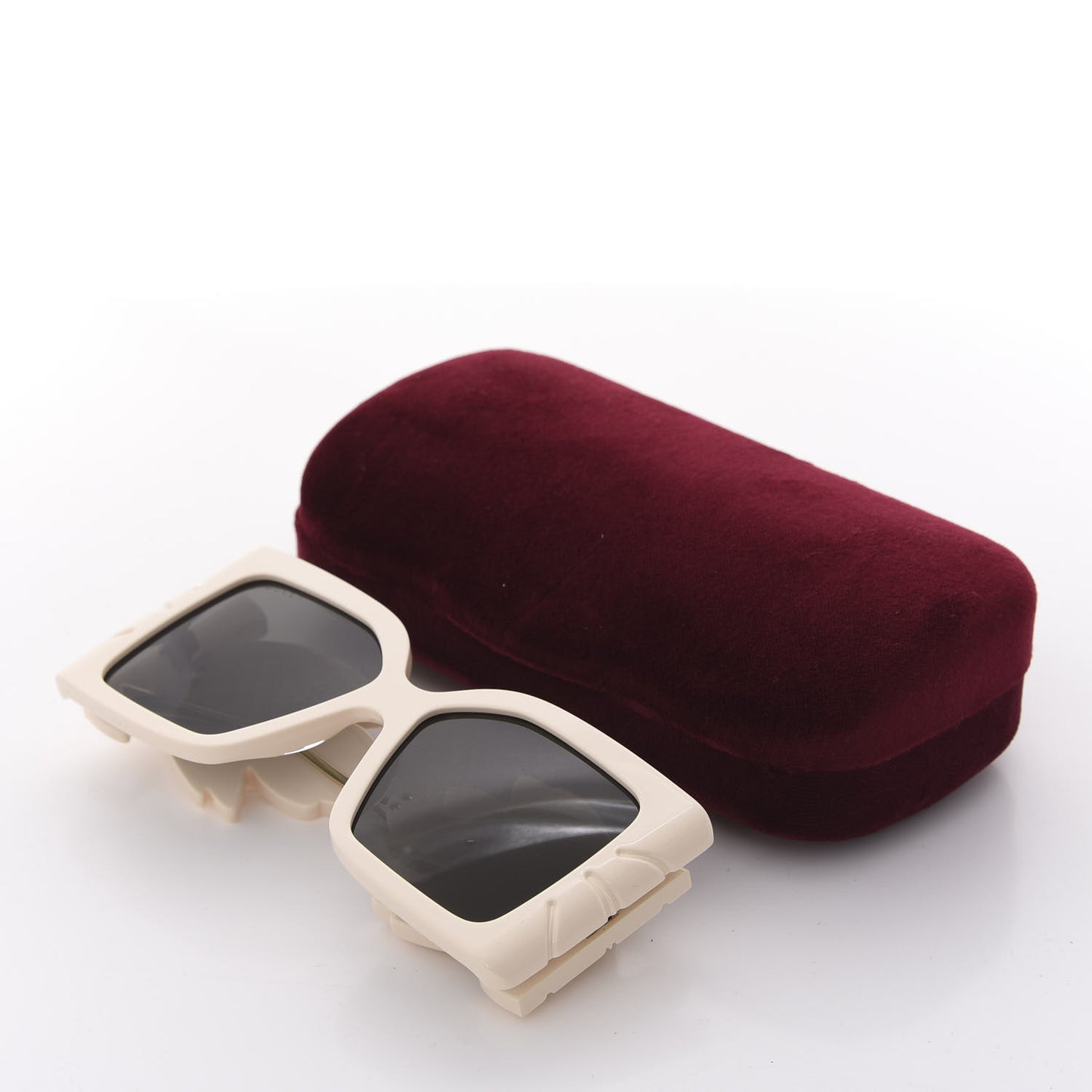 Acetate Square Frame Wing Sunglasses GG0535S Ivory
