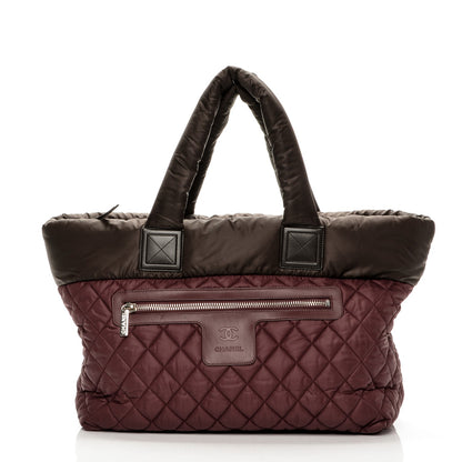 Chanel Nylon Quilted Medium Coco Cocoon Tote Brown Red 1 of 7