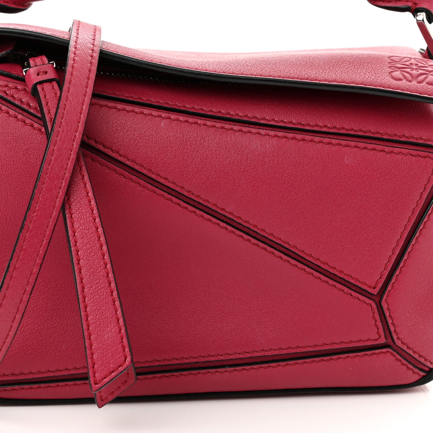 Loewe Calfskin Mini Puzzle Bag Raspberry 7 of 9