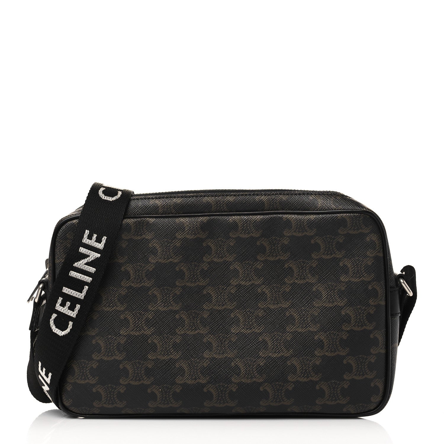Celine Triomphe Canvas Medium Horizontal Messenger Bag Black 1 of 7