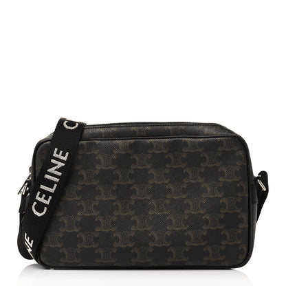 Celine Triomphe Canvas Medium Horizontal Messenger Bag Black 1 of 7