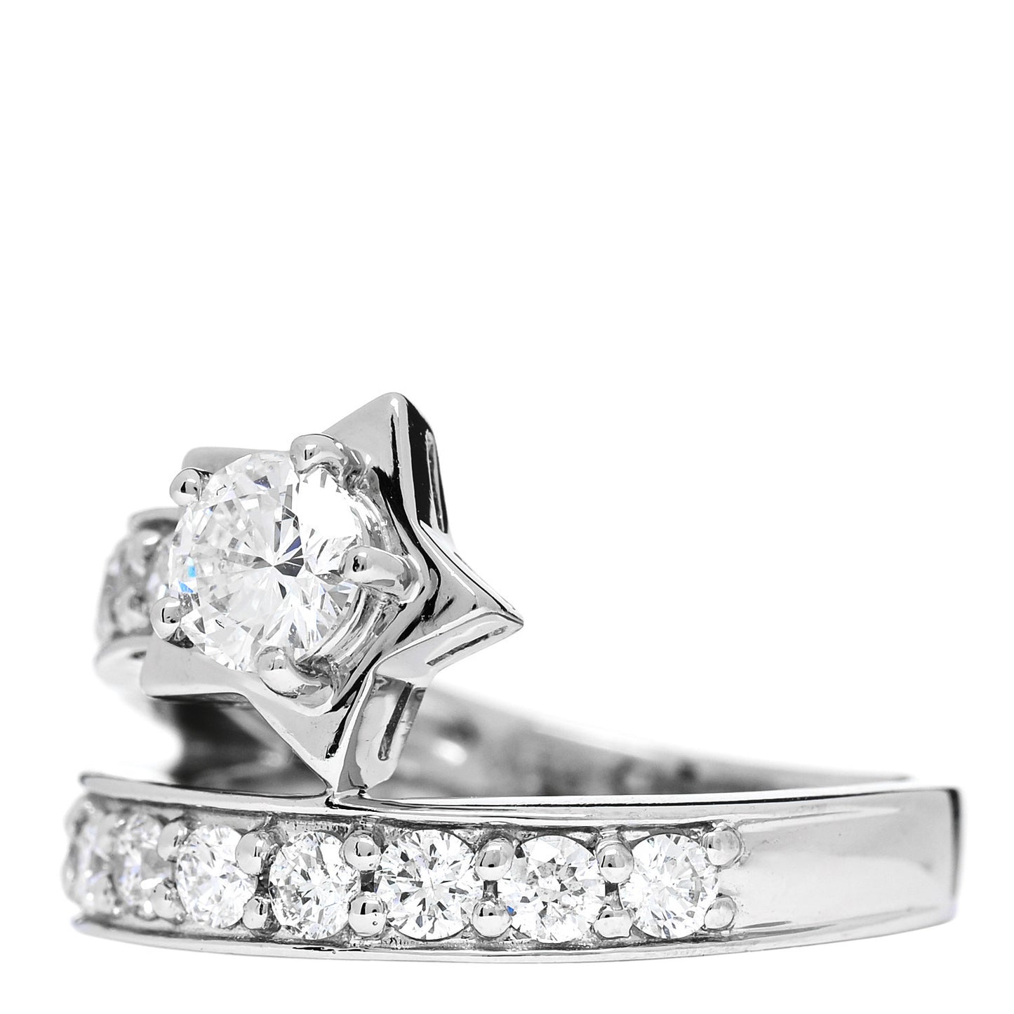 Platinum Diamond 1.50ctw Shooting Star Ring  53 6.5