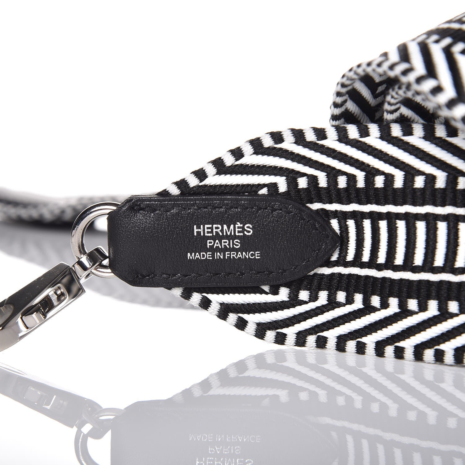 Hermes Toile Swift 50mm Sangle Cavale Shoulder Strap Black Ecru 3 of 4