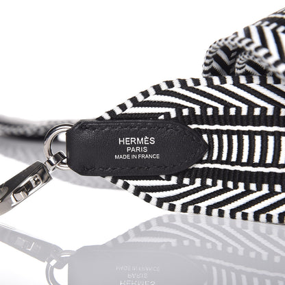 Hermes Toile Swift 50mm Sangle Cavale Shoulder Strap Black Ecru 3 of 4