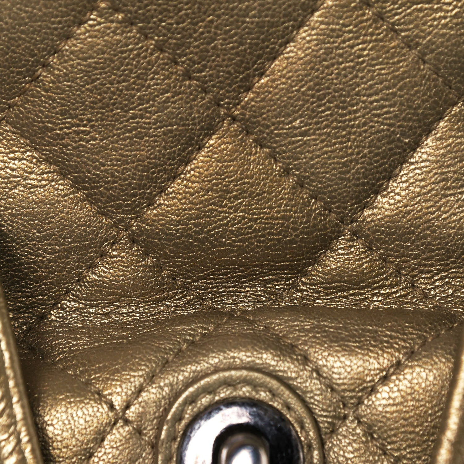 Chanel Metallic Lambskin Quilted Drawstring Backpack Gold 8 of 11