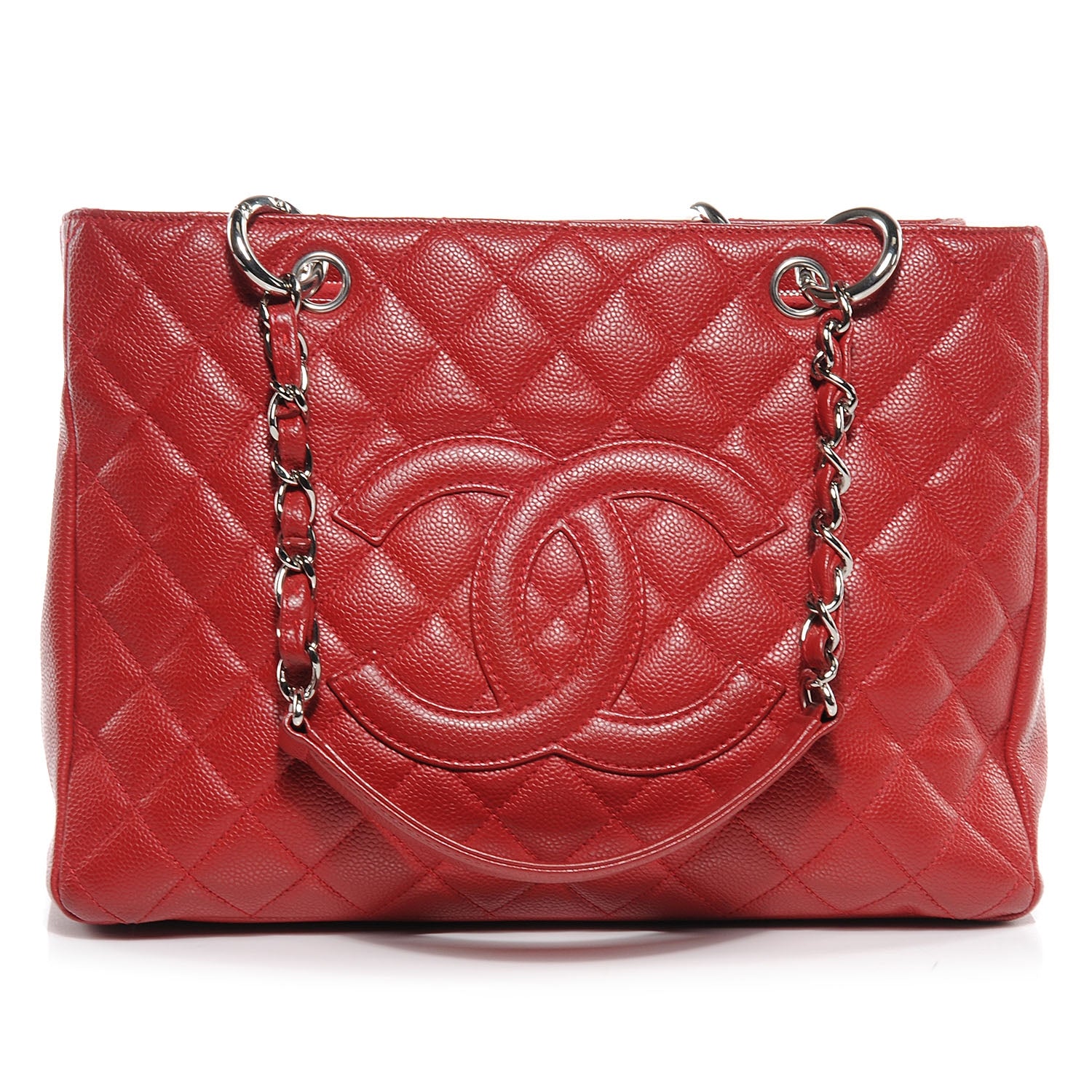 Chanel Caviar Grand Shopping Tote GST Red 1 of 8