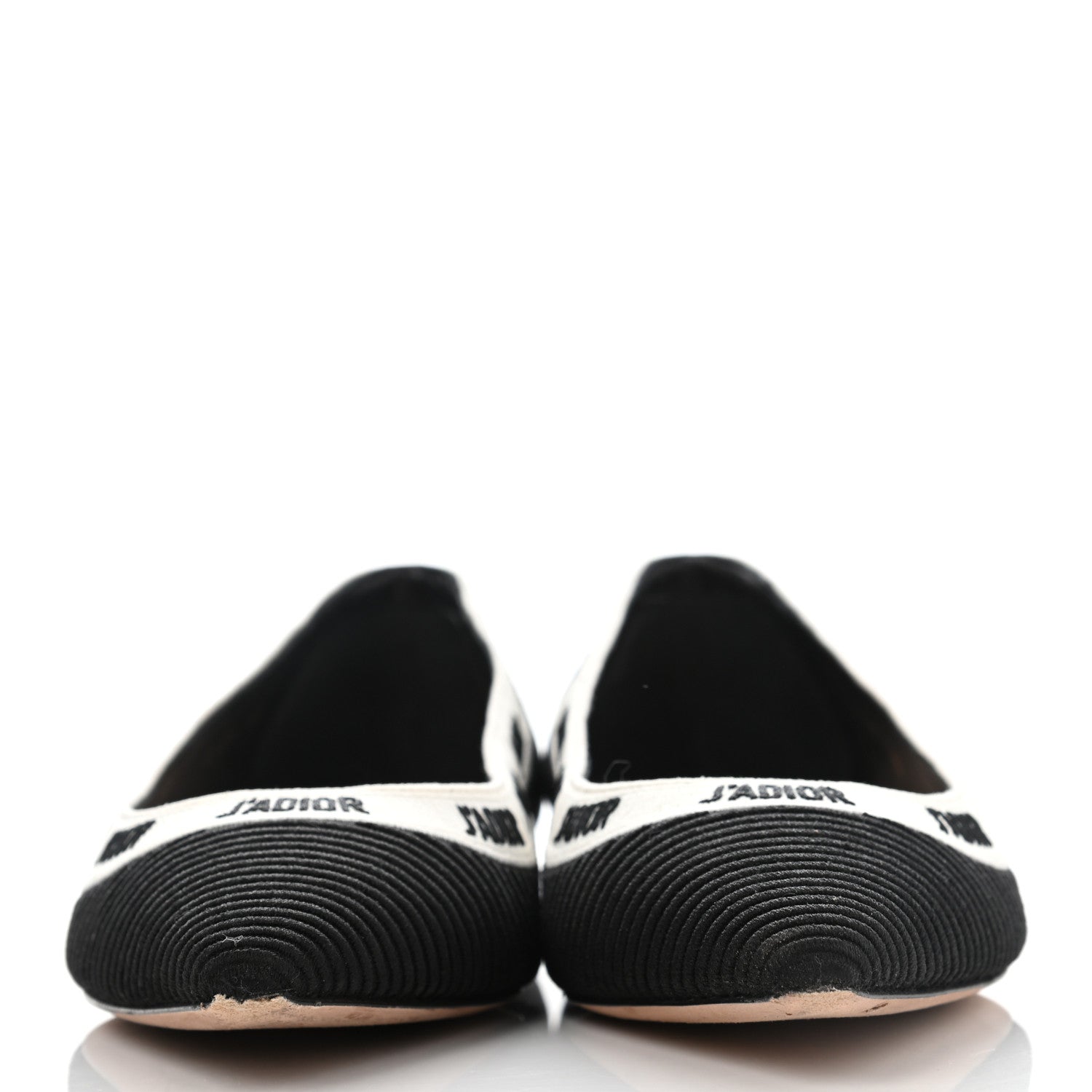Christian Dior Fabric Ribbon Embroidered J'Adior Ballet Flats 36.5 Black 2 of 10