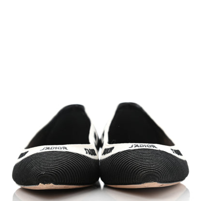 Christian Dior Fabric Ribbon Embroidered J'Adior Ballet Flats 36.5 Black 2 of 10