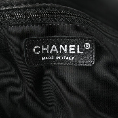 Chanel Calfskin Stitched Double Zip Hobo Black 6 of 10