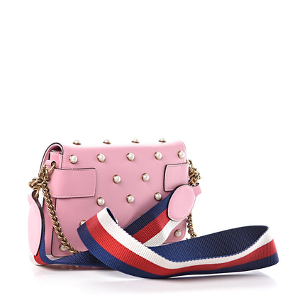 Gucci Nappa Pearl Studded Mini Queen Margaret Broadway Shoulder Bag Sugar Pink 3 of 11