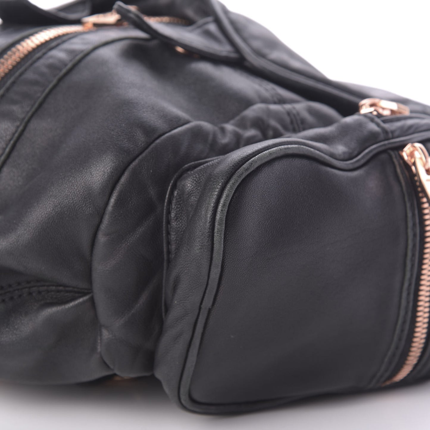 Lambskin Marti Backpack Bag Washed Black Rose Gold Hardware