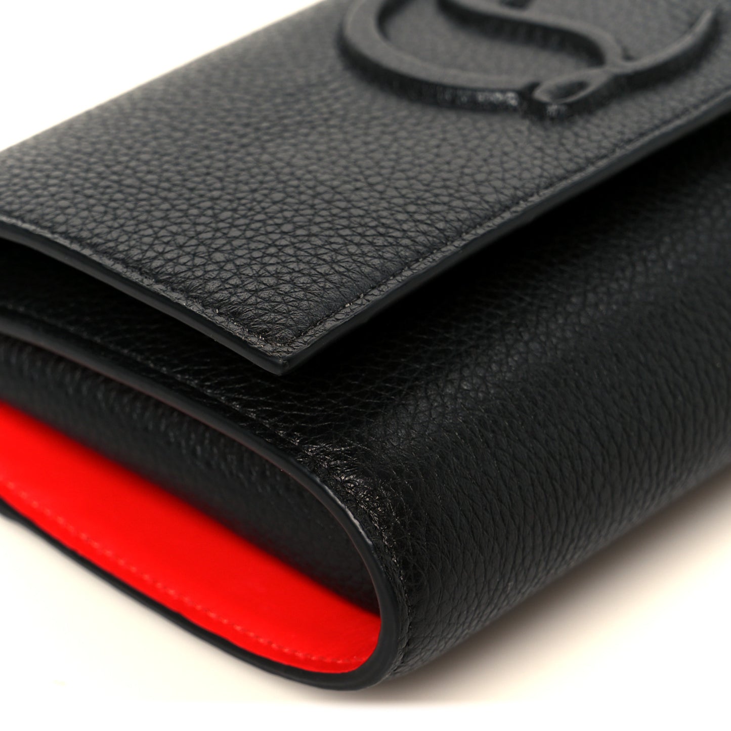 Grained Calfskin By My Side Wallet On Chain Black