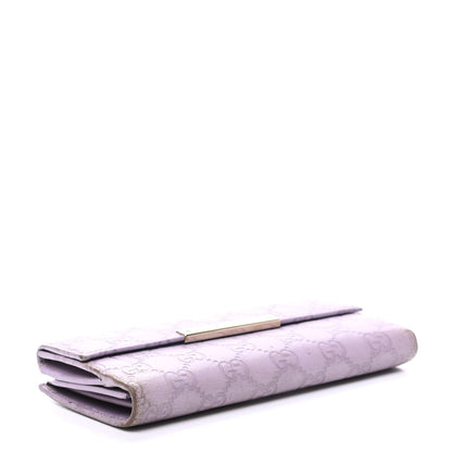 Gucci Guccissima Metal Bar Continental Wallet Lavender 4 of 12