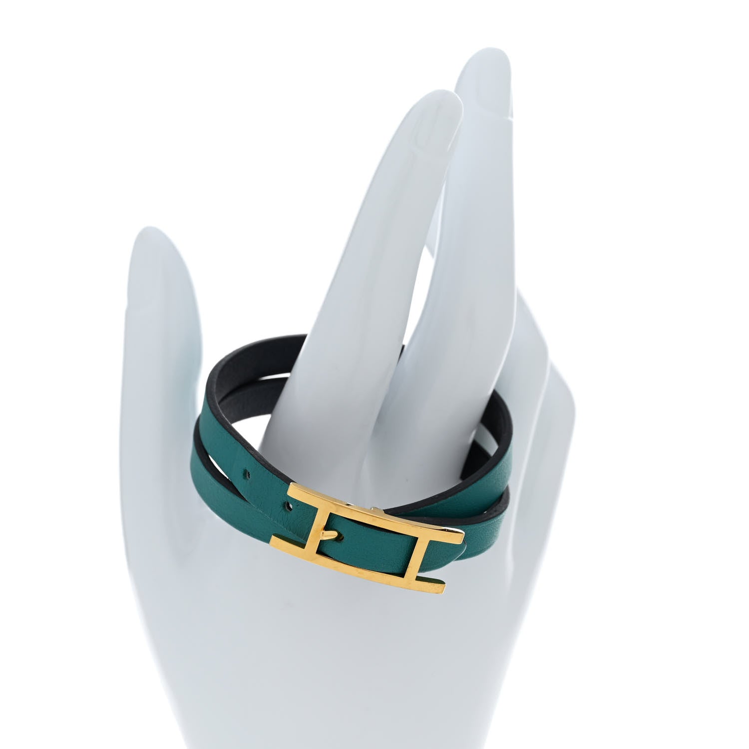 Hermes Swift Behapi Double Tour Bracelet XS Malachite 2 of 6