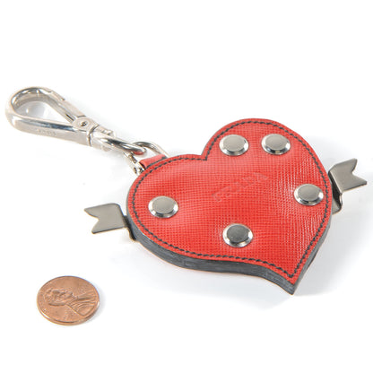 Prada Saffiano Trick Heart Keychain Orange 2 of 4