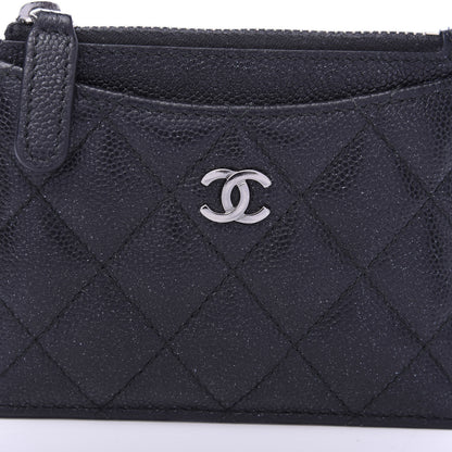 Chanel Iridescent Caviar Quilted CC Zip Card Holder Black 8 of 9