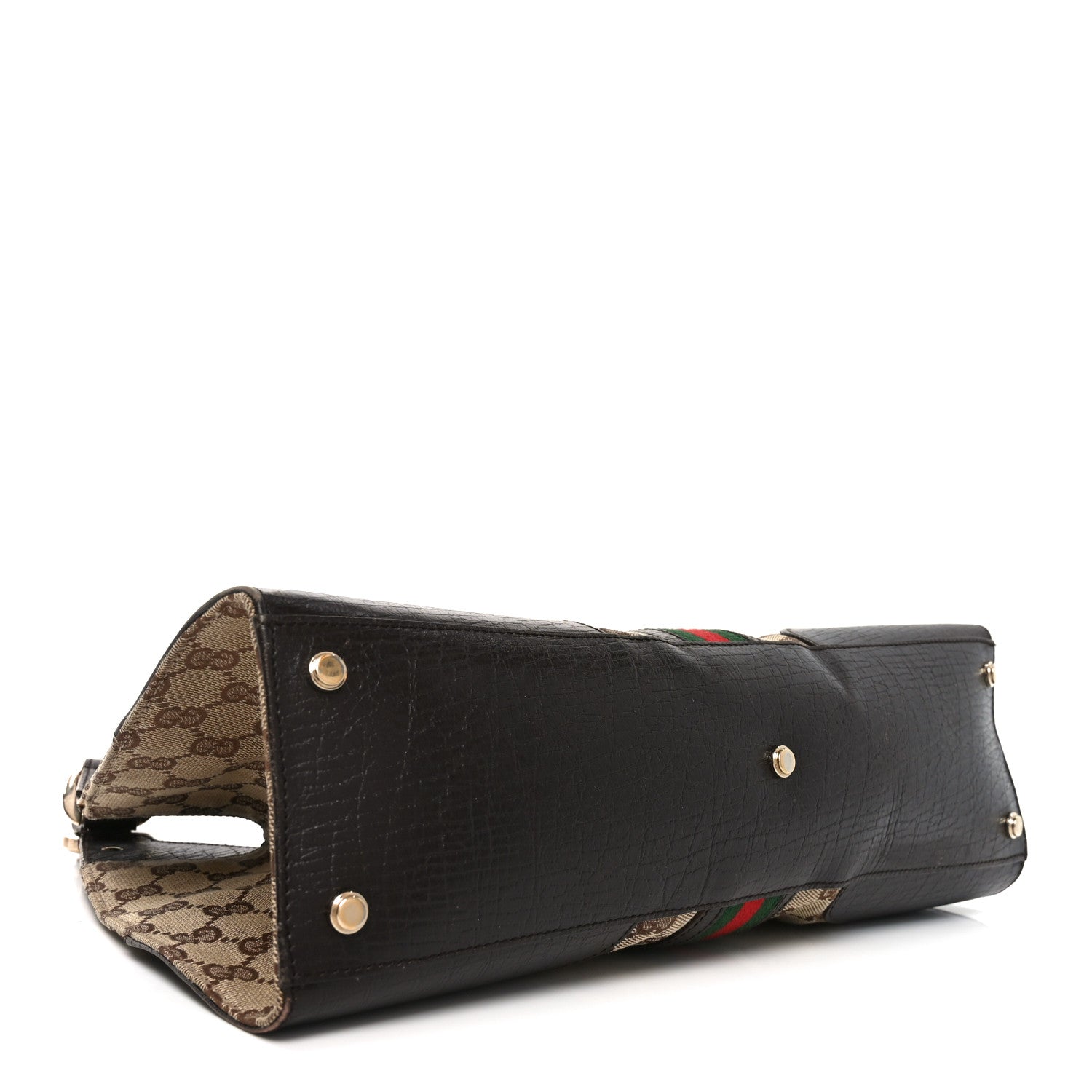 Gucci Monogram Web Junco Shoulder Bag Dark Brown 4 of 10