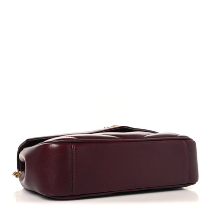 Saint Laurent Lambskin Chevron Quilted Small Loulou Rouge Cabernet 5 of 11