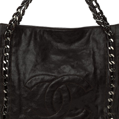 Chanel Glazed Caviar Modern Chain Tote Brown 8 of 13