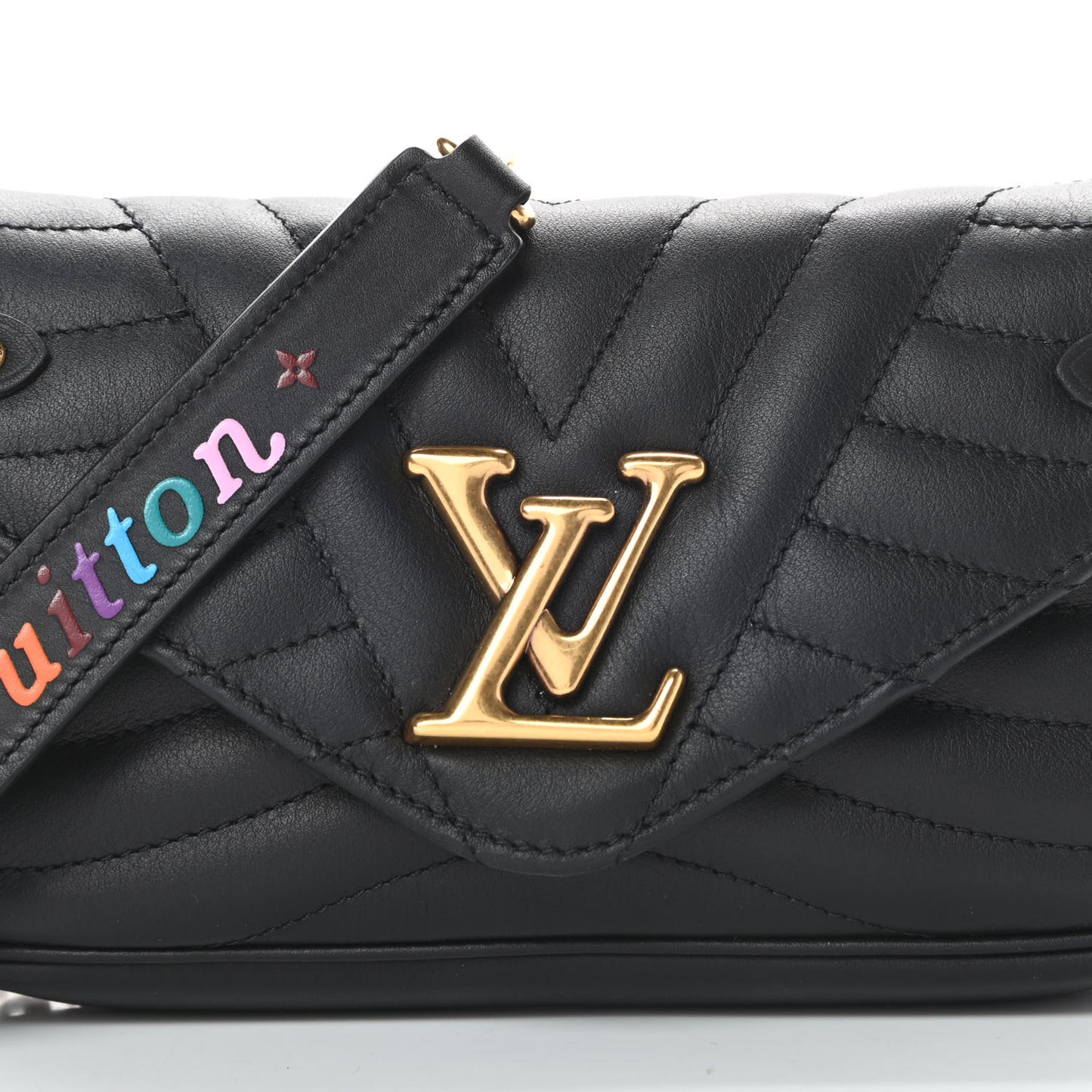 Calfskin New Wave Chain Pochette Black