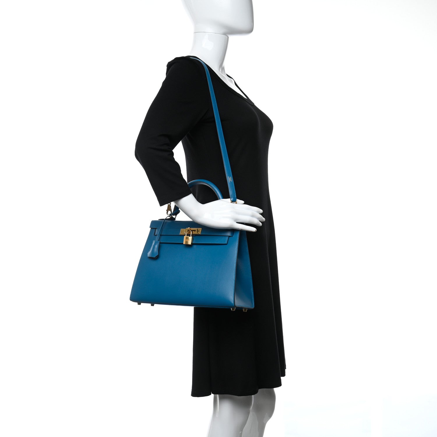Hermes Tadelakt Kelly Sellier 28 Bleu Izmir 2 of 11