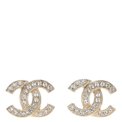Chanel Crystal CC Earrings Gold 1 of 4