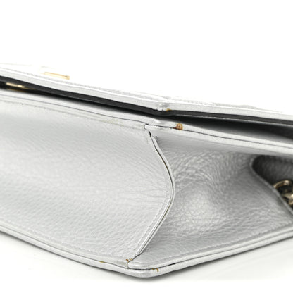 Christian Dior Metallic Calfskin Small Diorama Flap Bag Silver 10 of 11