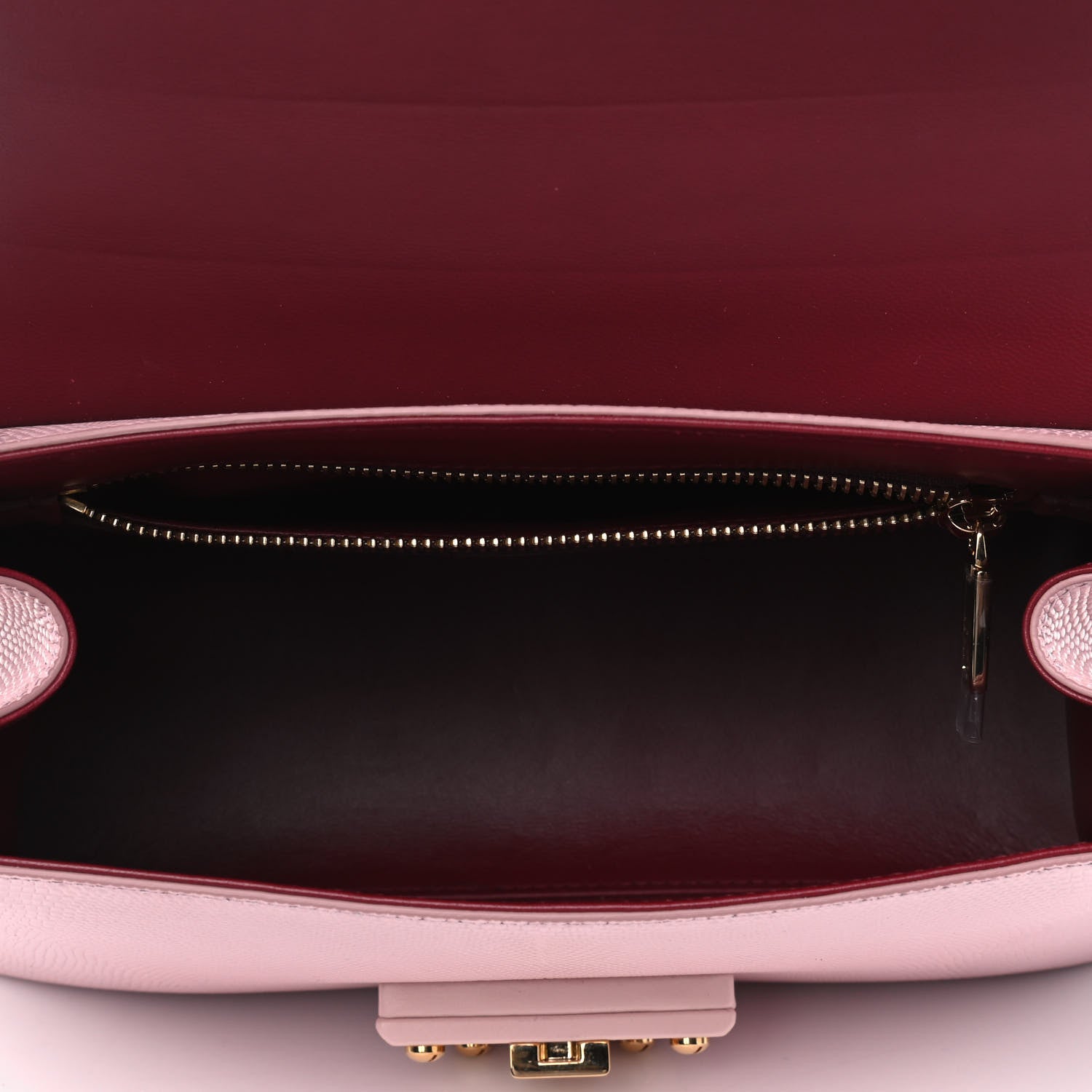 Dolce & Gabbana Iguana Calfskin Embossed Lucia Top Handle Bag Pink 4 of 8