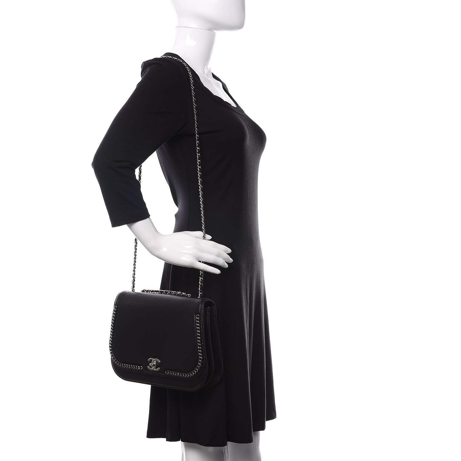 Chanel Calfskin Medium Braided Chic Flap Black 2 of 11