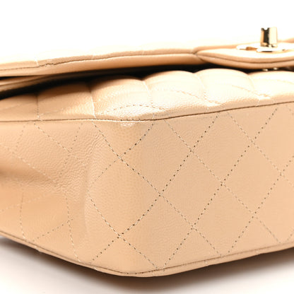 Chanel Caviar Quilted Medium Double Flap Light Beige 9 of 10