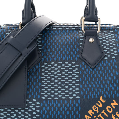 Louis Vuitton Damier Heritage Speedy Bandouliere 25 Blue 7 of 10