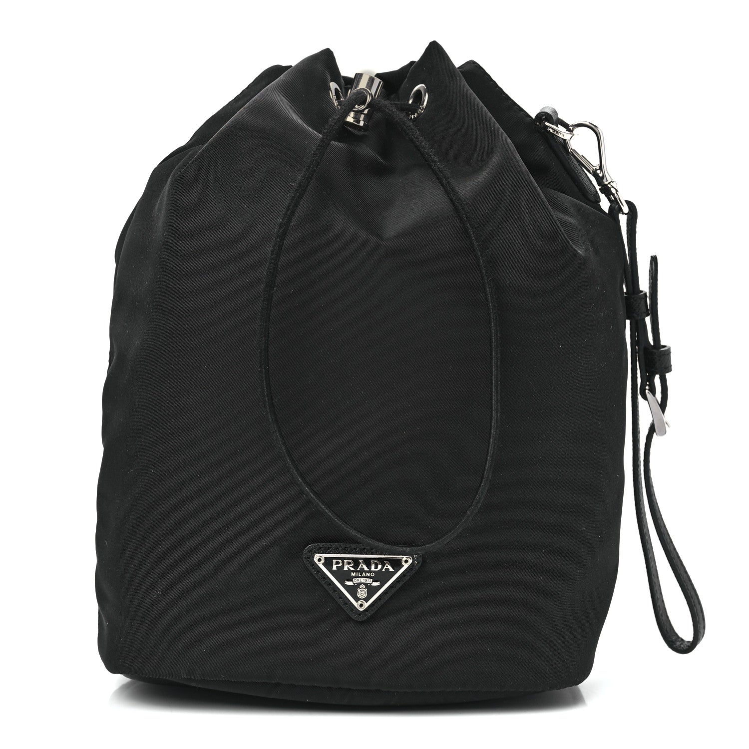 Prada Re-Nylon Saffiano Bucket Wristlet Black 1 of 13
