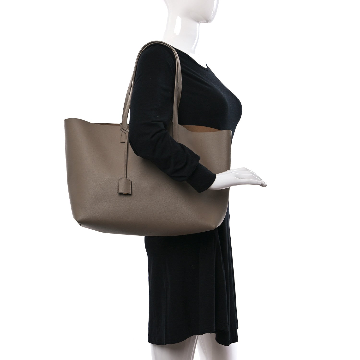 Saint Laurent Calfskin Large Shopping Tote Dark Beige 3 of 10