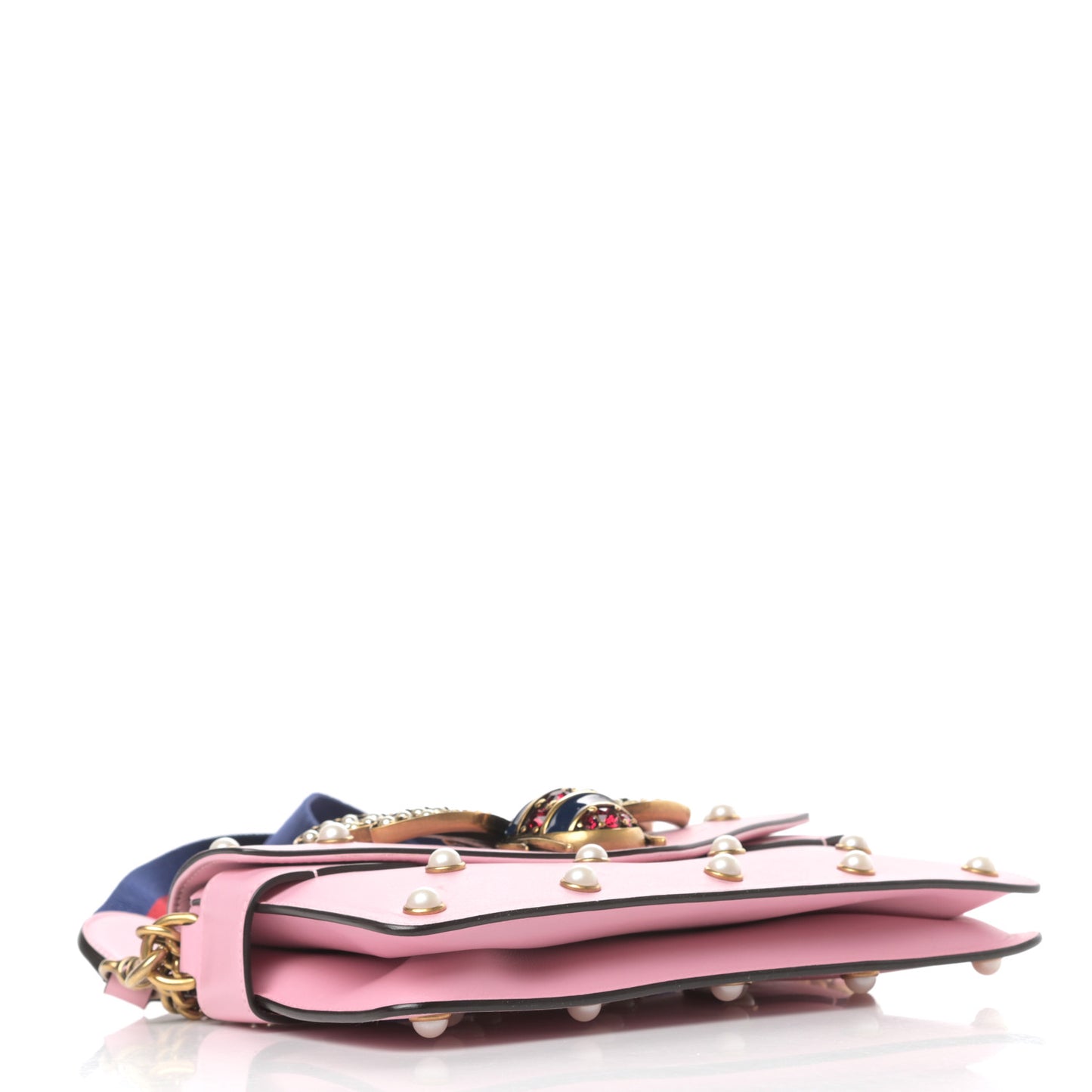 Nappa Pearl Studded Mini Queen Margaret Broadway Shoulder Bag Sugar Pink