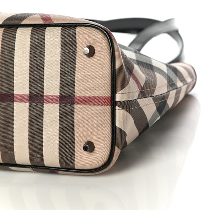 Burberry Nova Check Patent Trim Shopper Tote Black 10 of 17