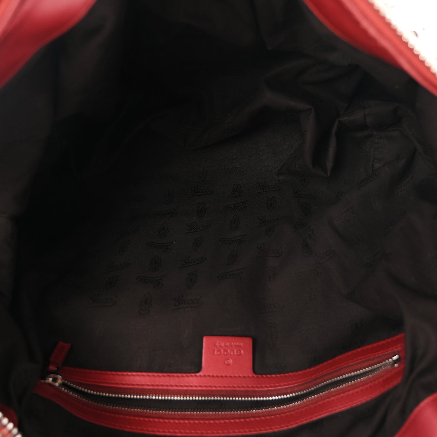 Metallic Guccissima Medium Bamboo Bar Tote Red
