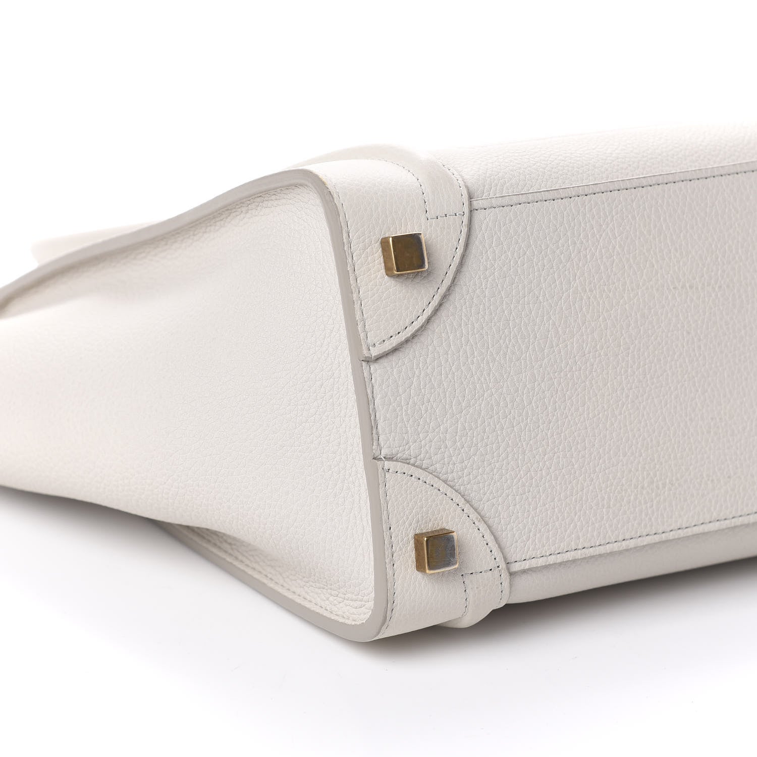 Celine Drummed Calfskin Micro Luggage Chalk 8 of 9