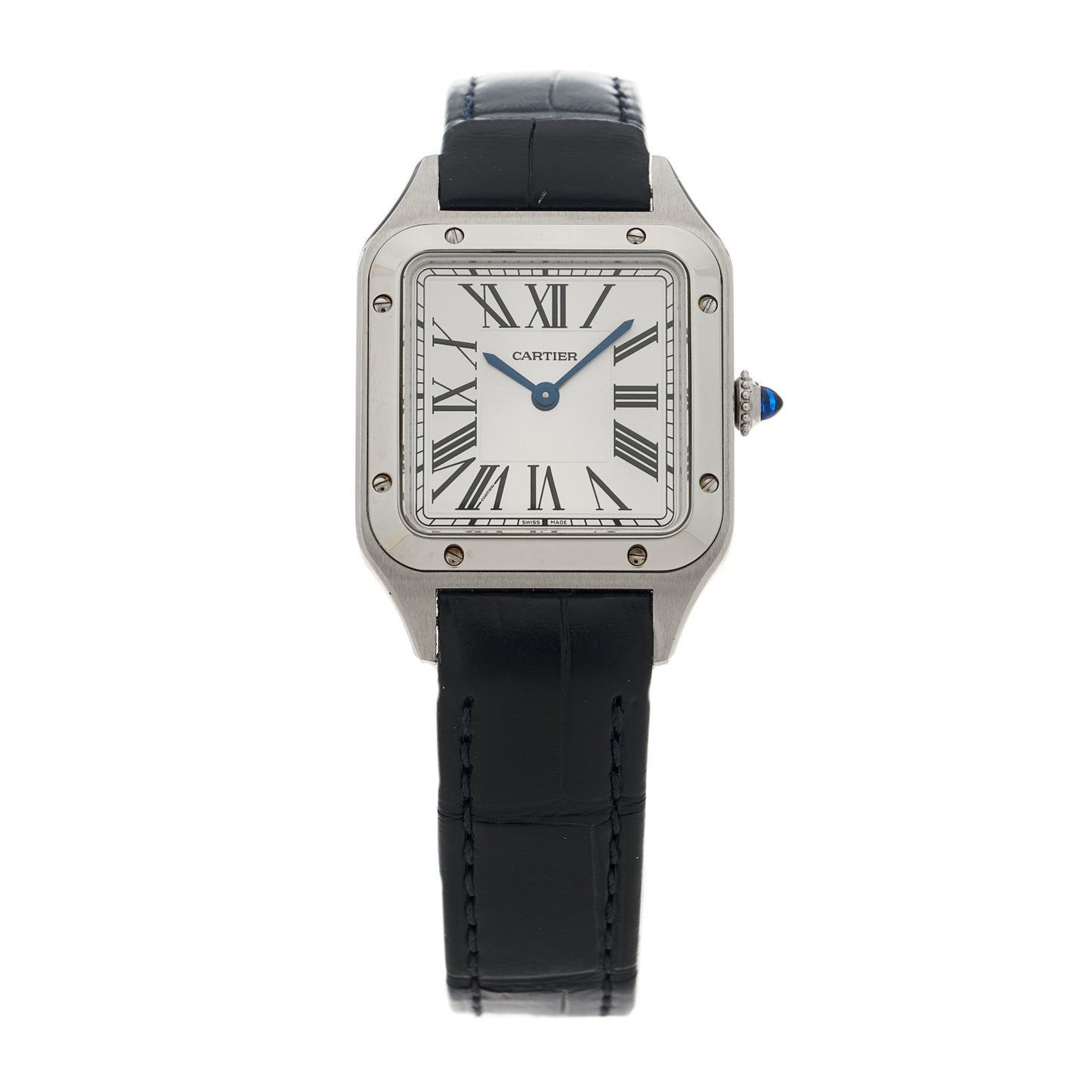 Stainless Steel Alligator 27.5mm Santos Dumont Quartz Watch