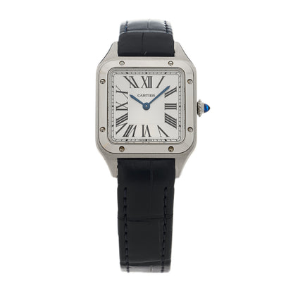 Cartier Stainless Steel Alligator 27.5mm Santos Dumont Quartz Watch 1 of 5