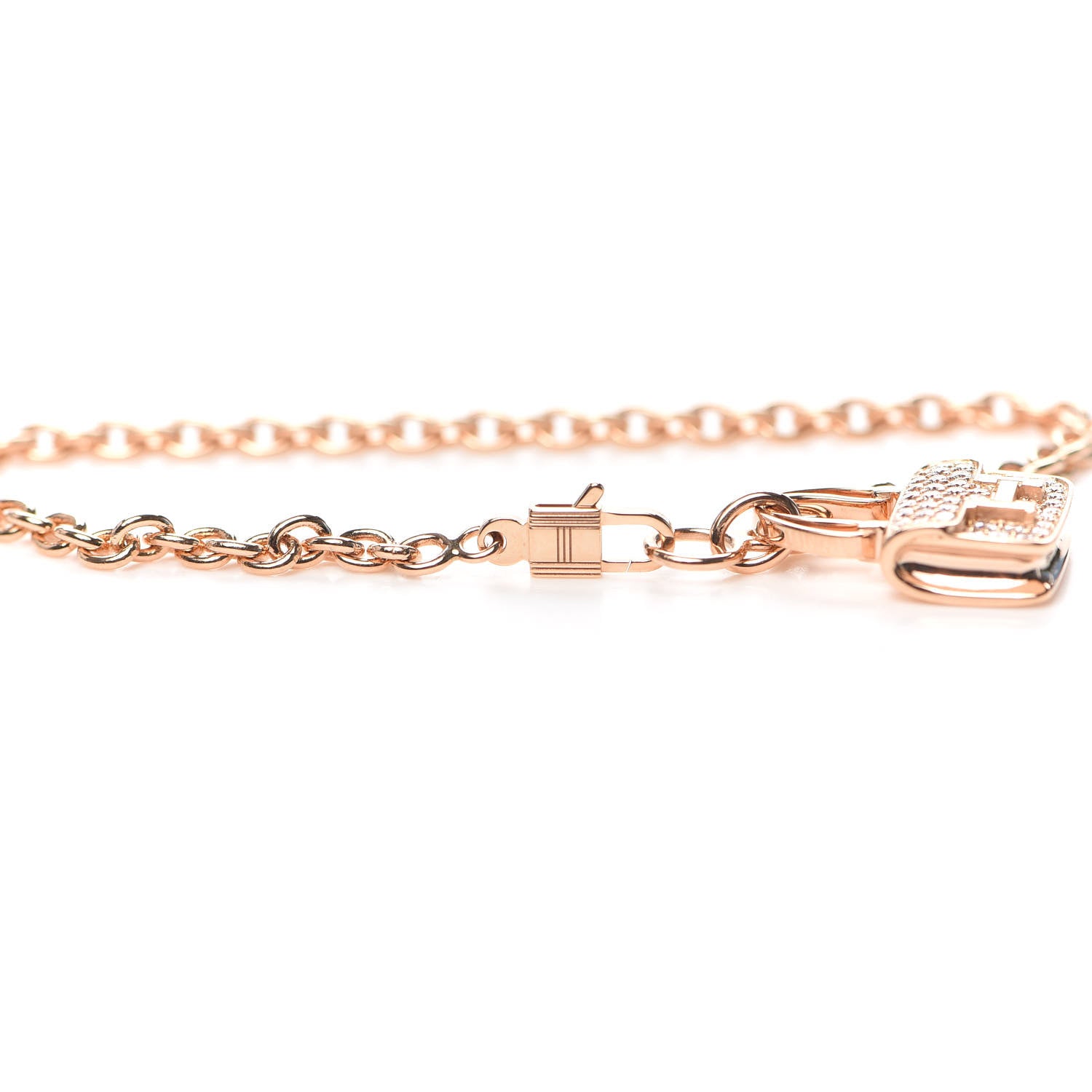 Hermes 18K Rose Gold Diamond Constance Amulettes Pave Bracelet ST 4 of 6