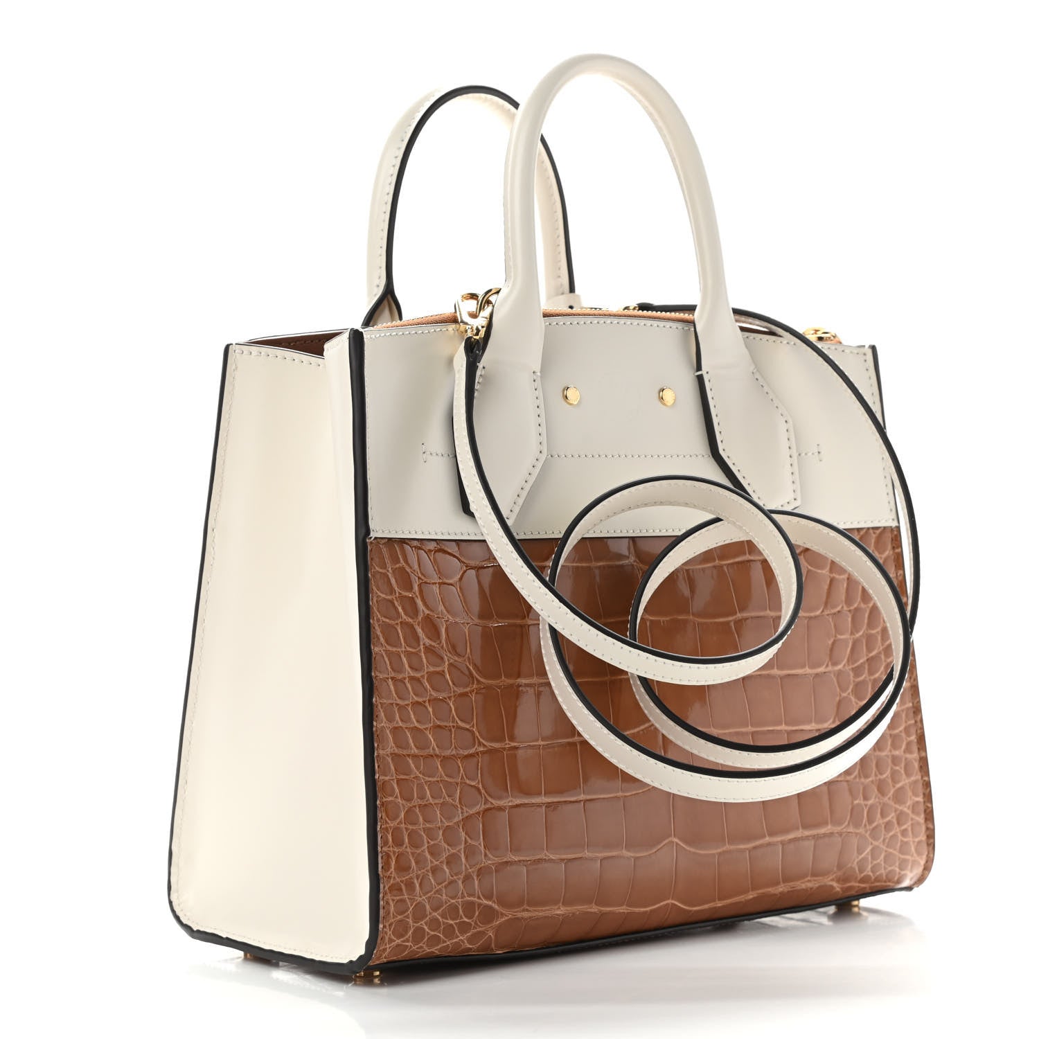 Louis Vuitton Alligator Goatskin City Steamer PM Sienna Brown White 3 of 11