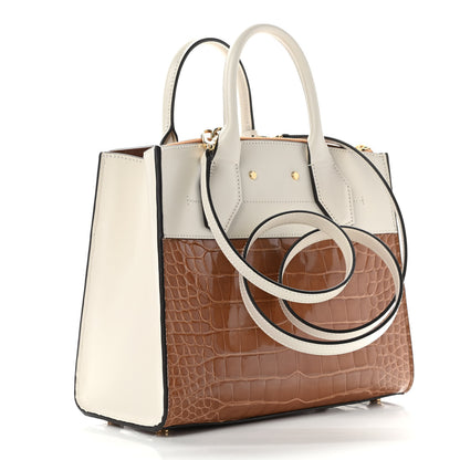 Louis Vuitton Alligator Goatskin City Steamer PM Sienna Brown White 3 of 11