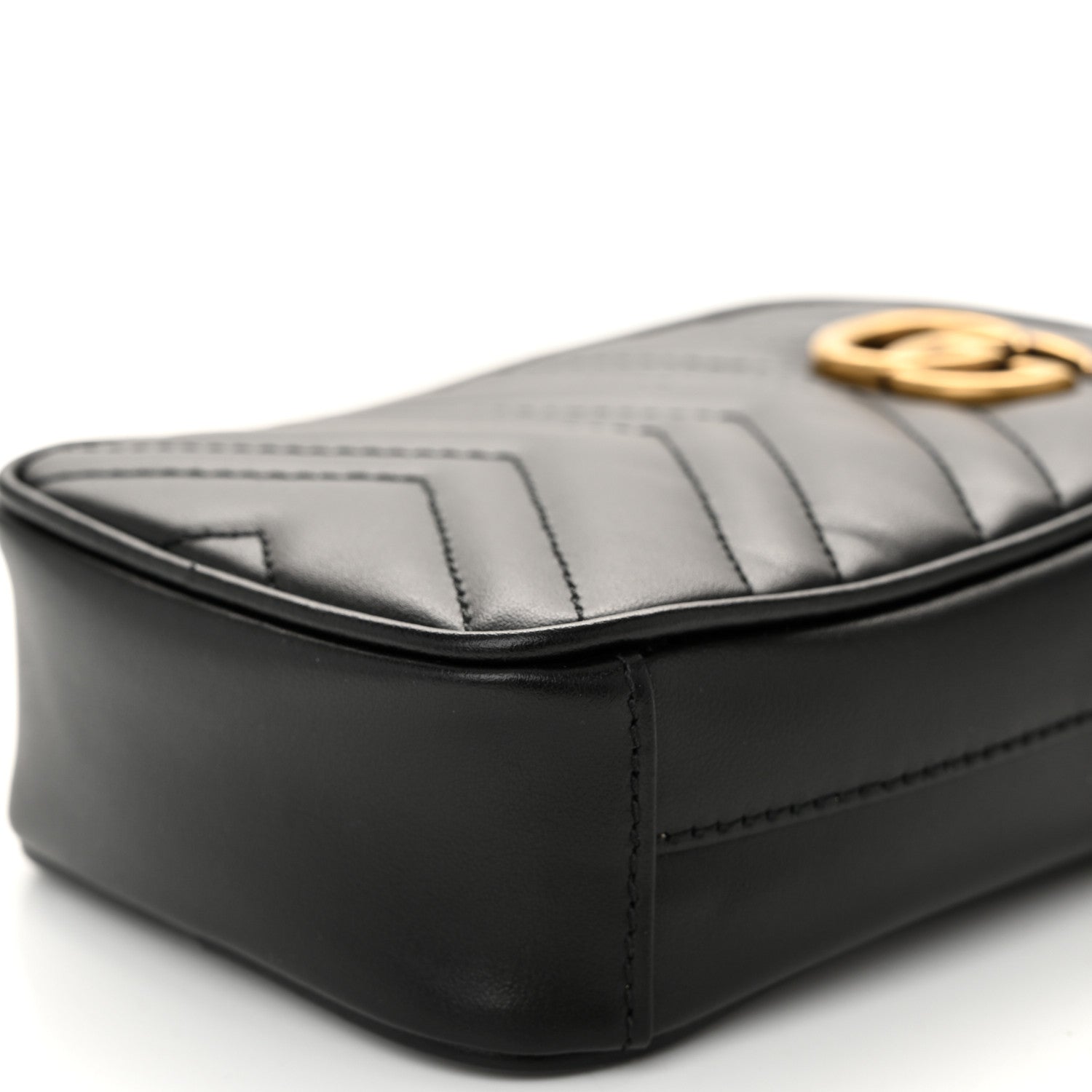 Gucci Calfskin Matelasse Mini GG Marmont Crossbody Bag Black 10 of 10