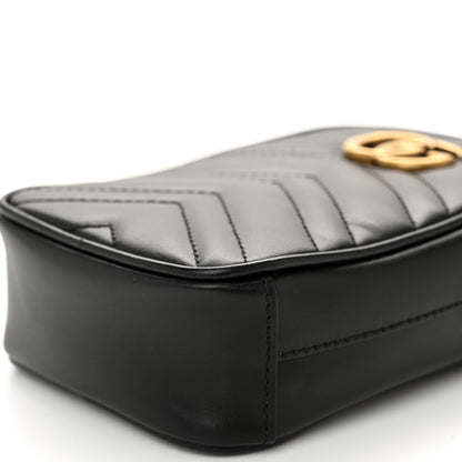 Gucci Calfskin Matelasse Mini GG Marmont Crossbody Bag Black 10 of 10