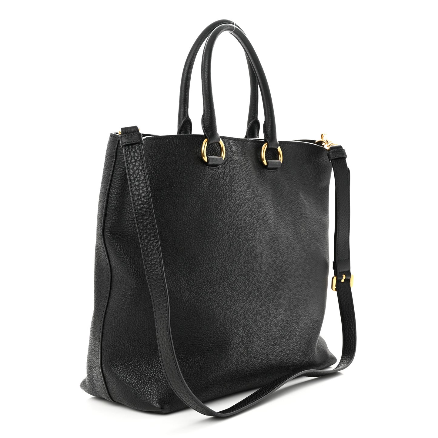 Vitello Daino Shopping Tote Black