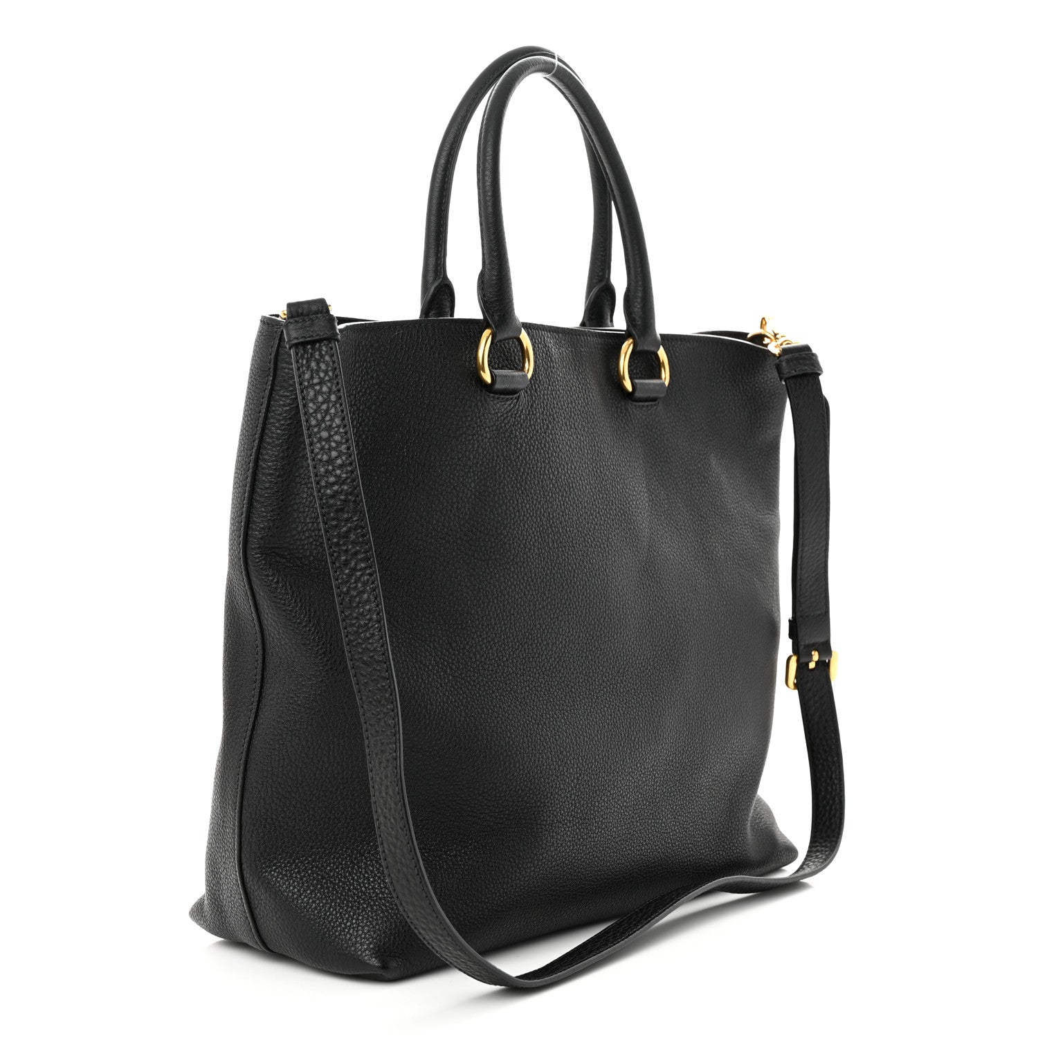 Prada Vitello Daino Shopping Tote Black 3 of 11