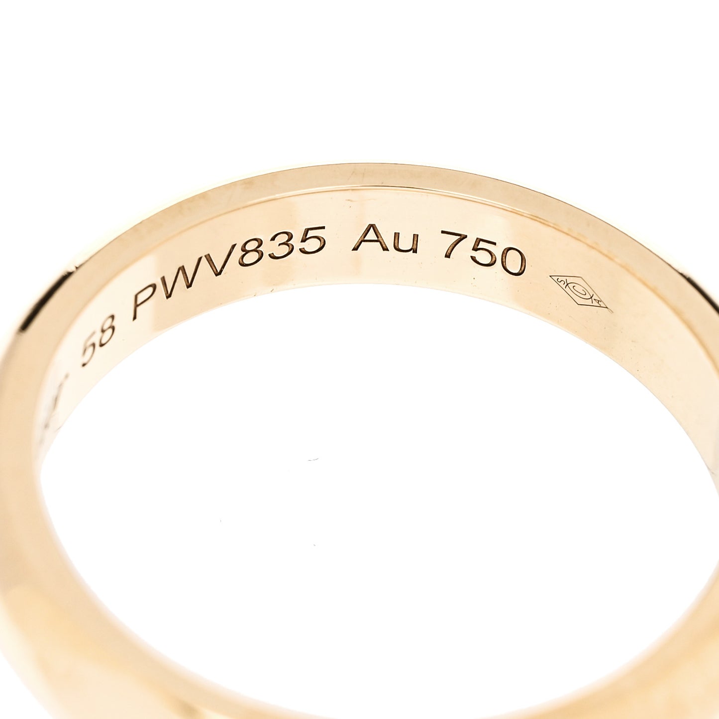 18K Yellow Gold 4mm 1895 Wedding Band Ring 58 8.5