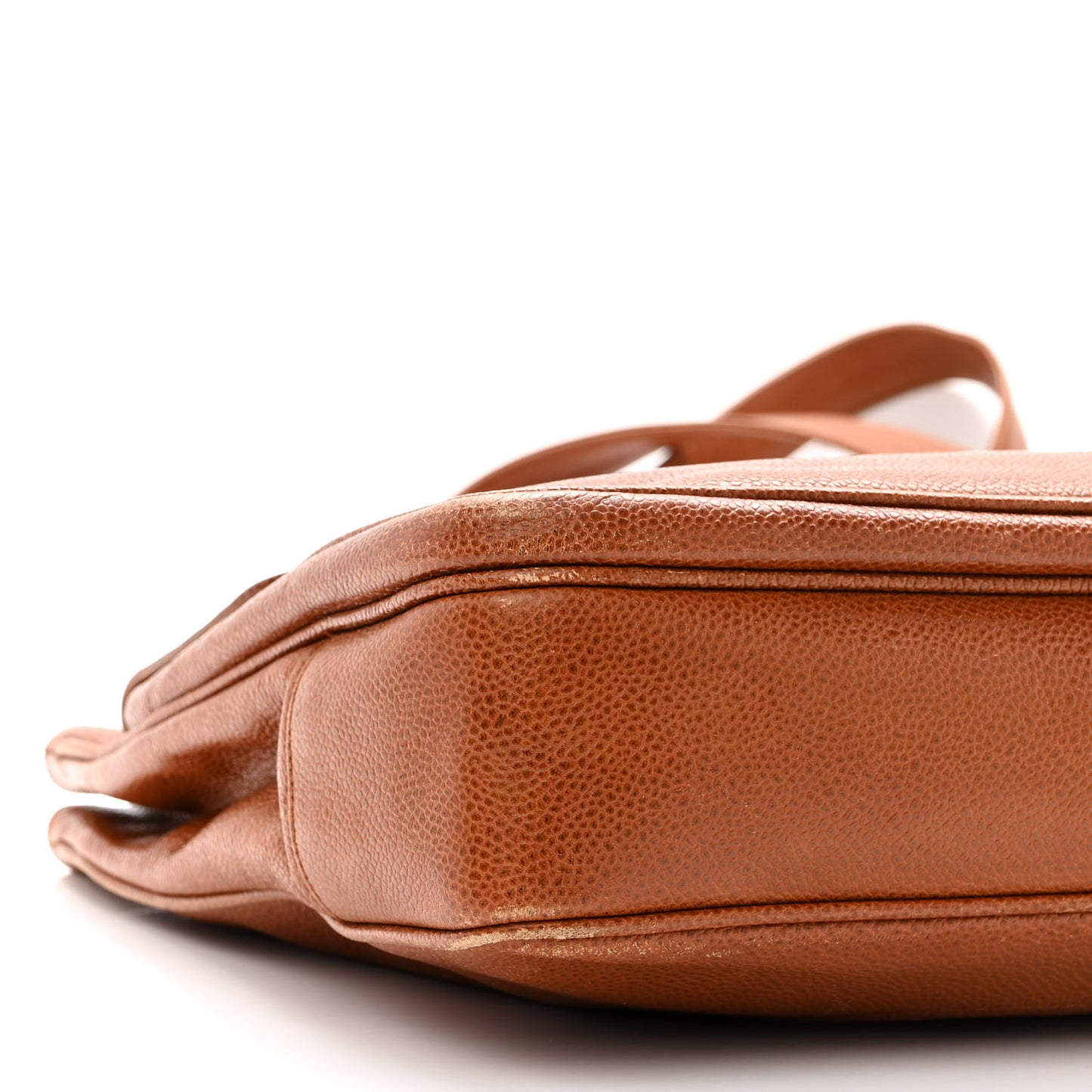 Caviar Flap Shoulder Bag Brown